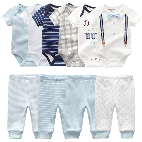 6pcs Bodysuit+4pcs Pants Outfit Toddler