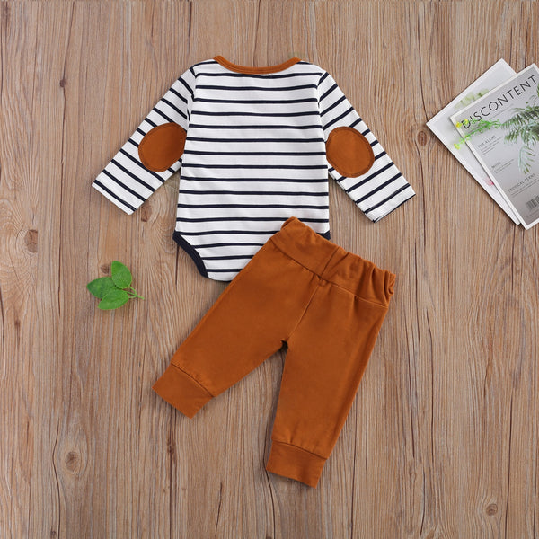 Long Sleeve Stripe Romper & Trousers