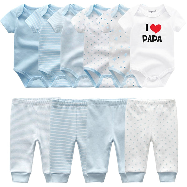 6pcs Bodysuit+4pcs Pants Outfit Toddler