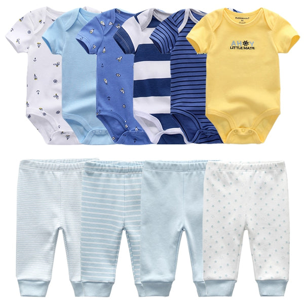 6pcs Bodysuit+4pcs Pants Outfit Toddler