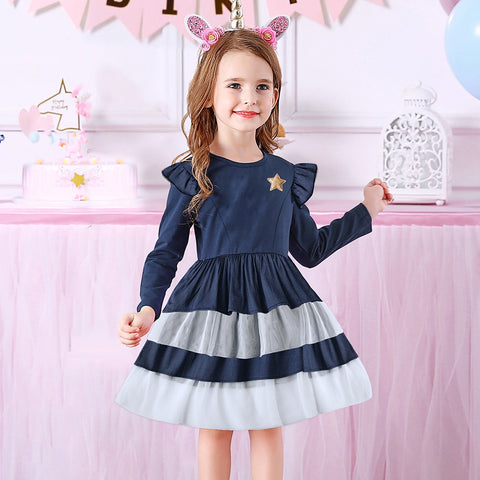 Girls Dress Mesh Layer