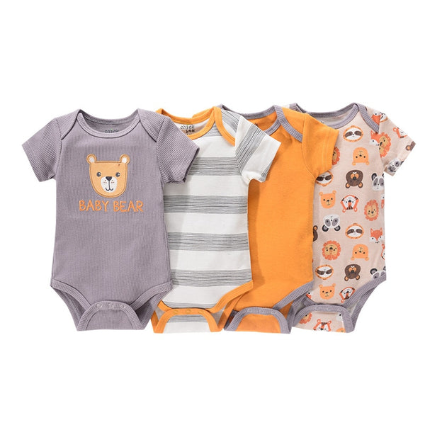 4Pcs Newborn Bodysuit Baby Boy