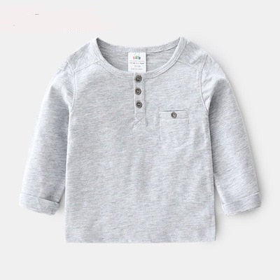 Solid Color Soft Cotton Long Sleeve T-shirt