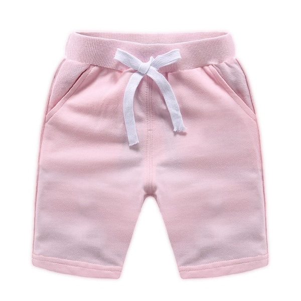 Shorts Cotton Solid Elastic Waist Shorts