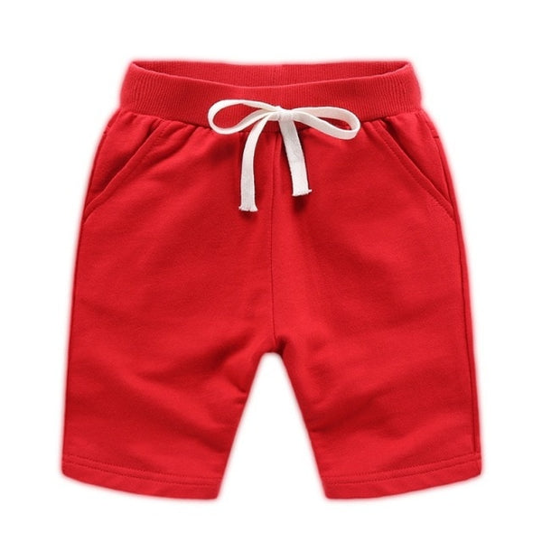 Shorts Cotton Solid Elastic Waist Shorts